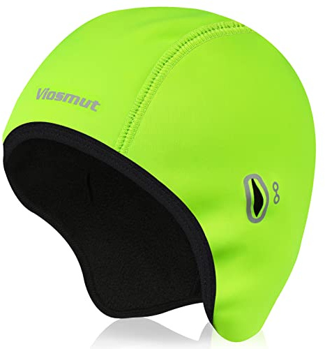 Viosmut Berretto Sottocasco Bici con Fori per Occhiali, Pile Invernali Termico Antivento Running Skull cap Copricapo Berretto da Casco da Ciclismo