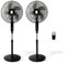 KEPLIN 16 Inch Pedestal Fan with 26-Speed Choices, 10 Blades, Remote Control & LED Display -UK & EU Plug -Adjustable Height, Turbo Wind Speed, 3 Modes, 24-Hour Timer & 90° Oscillation for Home(2 Pack)