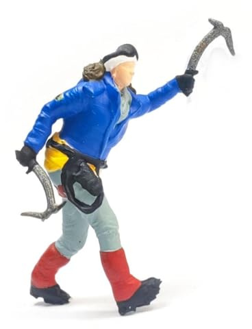 Easnea 1:87 Klettermenschen Figuren Bergsteiger Figuren Miniaturmenschen Modell Realistische Miniatur Handbemalte Entdeckerfiguren für DIY-Projekte Diorama Layout Dekoration (Blau-1:87)