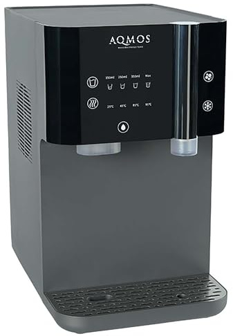 Aqmos Drinking Wasserspender Schwarz – Premium Komplettsystem mit still & sprudelnd, 5–95 °C heiß & kalt, integrierte Umkehrosmose, Sensorbedienung, für Küche & Büro
