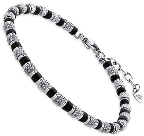 Dada Gioielli - Bracciale con Pietre Naturali - Scopri la Pietra che ti rappresenta - Energia, Focus, Protezione, Creatività Misura Regolabile 18,5+3 cm (Nero Onice)