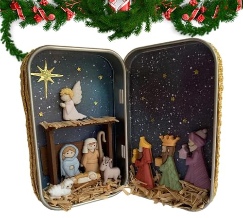Woodena krubba figurer - julkrubba statyer, Jesus scenstatyer figurer | krubba dekoration för krubba, figurer woodena för krubba för dekoration