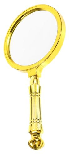 RYRYR Handlupe, 1 Stück Lupe, 90 mm, Detektiv, vergoldete Brille, Lesehilfe for ältere Menschen (18 x 9 x 1,3 cm)