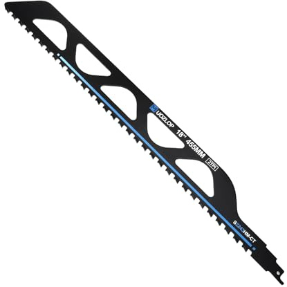 MUOZLOP Lames de scie sabre 455 mm pour pierre, 1 pièce de lames de scie sabre en carbure de tungstène, scie pour pierre, lames de scie sabre pour blocs légers, métal, maçonnerie, béton (1, 455 mm)