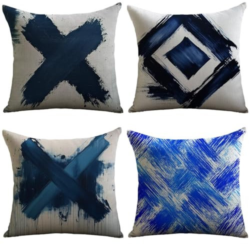 Cuscini Esterno Blu Navy Federe Cuscini Divano 70x70cm Cuscino Divano Grafica Velluto Copricuscini Decorativi Doppia Faccia Stampa Fodera per Cuscino per Sedia Camera Arredo Esterni Giardino JL-627