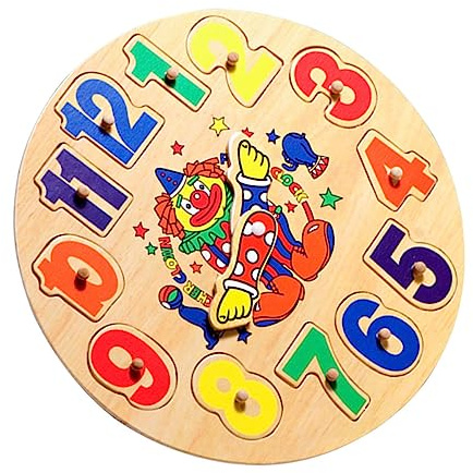 HANABASS Wooden Digital Clock Toy Puzzle for Boys and Girls, Children Diy Learning Educational Toy, Montessori Number Clock for Early Enlightenment and Cognitive Development
