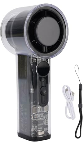 WOHPNLE Portable Handheld Fan with100 Speed Settings, Rechargeable Personal Fan Portable Pocket Cooler with Digital Display for Travel, Beach, Office, Camping (black)