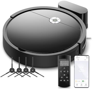 Vexilar W6+ Robot Aspirador, Potente Succión 2800Pa,Robot Aspirador, Detección Inteligente, Larga Autonomía, Adecuado para Suelo, Alfombras, Pelo de Mascotas