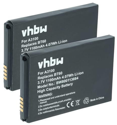 vhbw 2X Akku kompatibel mit Motorola SL1600 | SL2600, SL1M, SL2K, SL2M, SL1000, SL300, SL3000 Handy Smartphone Telefon (1100 mAh, 3,7 V, Li-Ion)