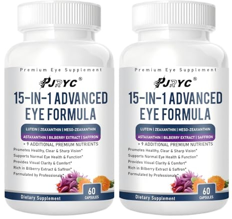 Neurobella Eye Formula - Neurobella 15 in 1 Advanced Eye Formula, with All 3 Carotenoids, Lutein & Zeaxanthin, Bilberry Extract and Saffron, 120 Capsules