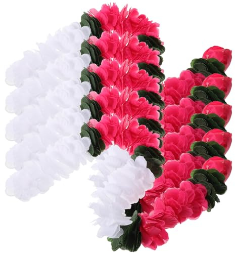 Ciieeo 5pcs Artificial Jasmine Flower Garland Wall Vines Hanging Flower Garland Decorations with Flexible Combination and Easy Installation for Home Decor and Other Occasions