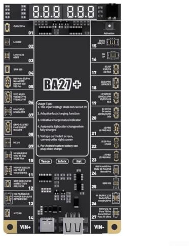 Ba27 Plus Placa de activación Probador de reconocimiento inteligente con monitoreo en tiempo real para Iphone y para dispositivos Android Múltiples interfaces Apagado automático Diseño portátil