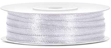 partydeco.pl Satinband Breite: 3 mm, Länge: 50 m weiß
