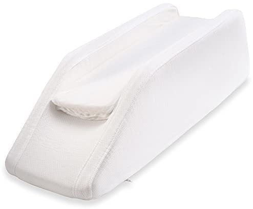 Pure Comfort Leg Elevating Pillow - Adjustable Leg Support Pillow for Bed - Knee Pillow for Sleeping on Side and Relieving Discomfort - Includes Soft Bamboo Cover for Knee Pillow