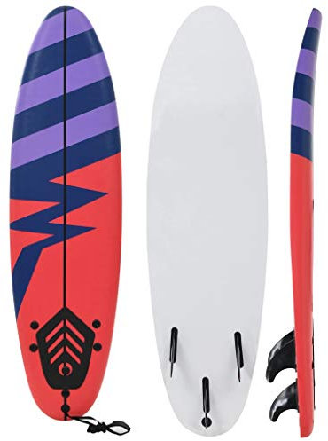 vidaXL Surfbrett 170cm Streifen Stand Up Board Funboard Surfboard Wellenreiter