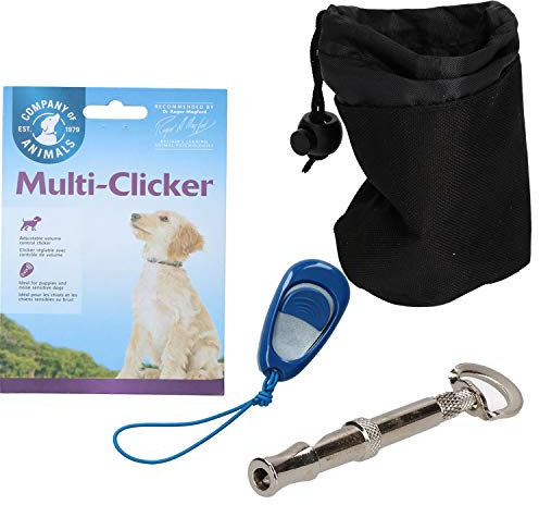 AB Tools Hund Training Bundle - Clicker, leise Einstellbare Pfeifen & behandeln Tasche