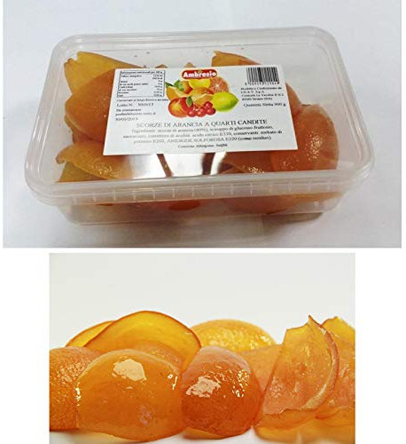 SCORZE DI ARANCIA A QUARTI CANDITE PER PASTICCERIA AMBROSIO 900 GR DOLCI FRUTTA