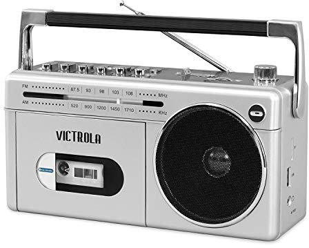 Victrola Mini Boombox Bluetooth con lettore di cassette, registratore e radio AM/FM