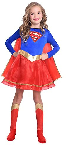 amscan Ålder 4-6 år Klassisk Supergirl Supergirl Warner Bros Maskeradkostym, ålder 4-6 år (110)