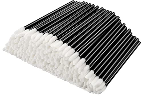 600pcs Disposable Lip Brushes Make Up Brush Lip Gloss Applicators Lipstick Wands Tool Kits Lip gloss Applicators Tester Wands (black) (600)