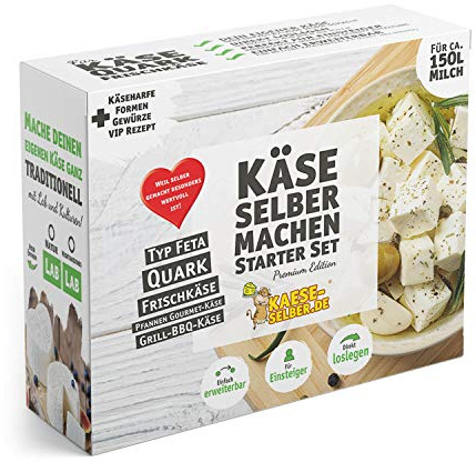 Käse selber machen Starter Set -Premium Edition- inkl. Rezeptmagazin und Videoanleitungen (für Käse, Quark und Frischkäse)
