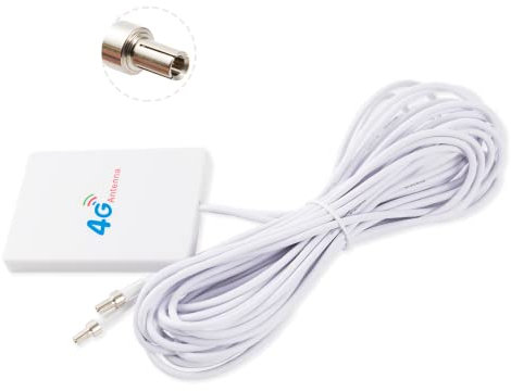Vecys 4G/3G LTE Antenna TS9 Male Adapter 5dBi Patch antenna WiFi Antenna Amplifier 3m 9.8ft Cable Compatible with 4G/3G/2G Mobile Router WiFi Antenna Huawei ZTE WLAN Wireless Bluetooth
