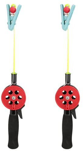 Maquer Rute und Rolle Combo, 2 Stück Angelrute, Krabben Angelrute, 13,3 Zoll tragbar für Eisfischen Kinder Angeln,