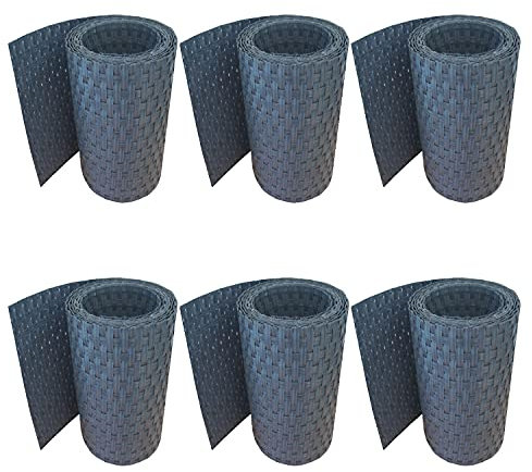 workingHOUSE Rotolo Frangivisto in Polyrattan per Recinzione Esterna - Strisce Resistenti alle Intemperie per Recinzioni, Balconi e Terrazze - Facili da Installare - 255 cm x 19 cm (6x Antracite)