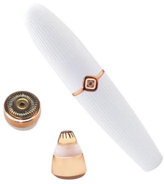 FOMIYES Enthaarungsgerät Damen Elektrischer Augenbrauentrimmer Körperhaarentfernungsgerät USB Aufladbar Schmerzlos Gesicht Beine Achseln Tragbar für Reisen Weiß 1 Stück