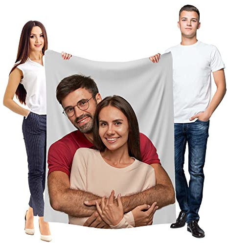 Ferocity Personalisierte Foto Decke mit Eigenem Einen Foto 150x200 cm Sofadecke; Super Weiche Extra Gemütliche Kuscheldecke für die Familie Freunde Geschwister Lustiges Geschenk; Fullprint [081]