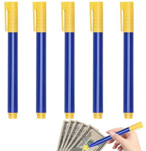 5PCS Geldscheinprüfer Stift Geldprüfstift Falschgeld Stift Geldscheinprüfer Stift Gefälschte Gefälschte Geldscheine,Geld,Bargeld,Währung,Prüfgerät,Marker Stifte