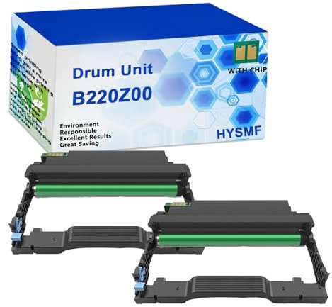 HYSMF B220Z00 Schwarze Trommeleinheit, kompatibel für Lexmark B2236 B220Z00 Bildeinheit zur Verwendung mit MB2236DW MB2236ADW MB2236ADWE B2442dw B2546dn B2650dn Druckern, 12000 Seiten,Black-2 Pack
