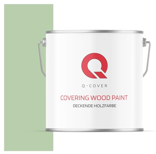 Q-COVER DECKENDE HOLZFARBE 5L HALBMATT Weißgrün RAL 6019 RAL DECKFARBE HOLZLACK DECKLACK WETTERSCHUTZFARBE ALLE HOLZARTE OSB-PLATTEN INNEN AUßEN ca. 80-150 ml / m2