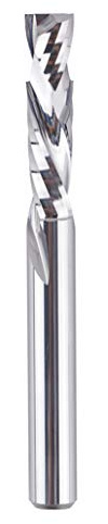 SpeTool Broca de enrutador en espiral de corte hacia arriba y hacia abajo de 1/4 pulgadas, longitud de corte de 1 pulgada, longitud total de 2-1/2 pulgadas, fresa de extremo de carburo sólido HRC55