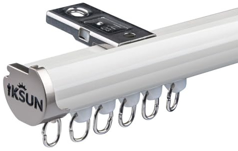 Deckenvorhangschiene Gardinenschiene 4 Meter, 2m 2.5m 3.5m Vorhangschienen-System, Deckenschiene für Vorhänge Fenster Balkon Büros Hotels Kliniken(White,2.5m/8.2ft)
