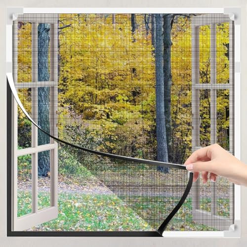 Mosquitera magnética para ventana, máx. 120 x 100 cm, protección magnética contra insectos para ventanas, protección ajustable para moscas DIY, para mantener a los escarabajos, moscas y mosquitos, sin