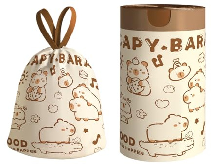 Sac à ordures sans vergogne, sacs à ordures animaux mignons, revêtements à cordon épaissis, construction solide, côtés résistants à la perforation, 1 rouleau, parfait pour le camping et la voiture