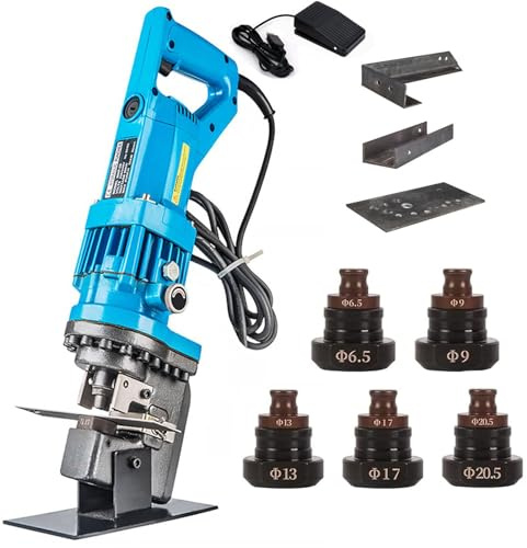 PioMue Pressa punzonatrice idraulica elettrica da 1800 W, φ da 6,5 ​​a 20,5 mm, punzonatrice idraulica elettrica utensile di punzonatura idraulica per Acciaio, Ferro, Alluminio, Rame Anglesteel