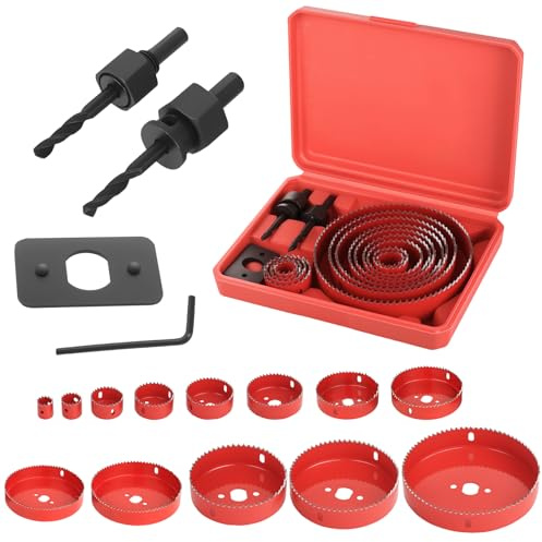 Scie Cloche - Kit 17 Pièces Forets à Trou 19-127 mm pour Bois et Plastique