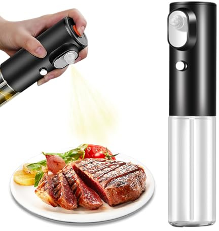 Pulverizador de mantequilla, botella dispensadora de aceite de oliva de pulverización continua de 200 ml, dispensador de mantequilla de palomitas de maíz visible desmontable para hornear pan, ensalad