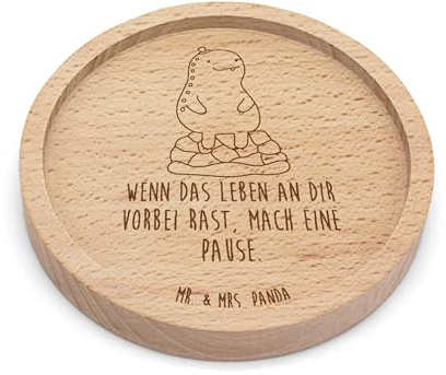 Mr. & Mrs. Panda Tassenuntersetzer Schildkröte Pause - Geschenk, Coaster, Achtsamkeit, Panzer, Tassen-Untersetzer, Achtsam, Bierdeckel, gläseruntersetzer, Glas-Untersetzer