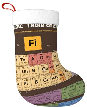 WHJDPP Weihnachtssocken mit Periodensystem der Elemente, Weihnachtsstrumpf, zum Dekorieren an Halloween, Weihnachten und Neujahr