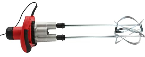 Doppio agitatore da 1800 Watt, mescolatore per malta a colori, mescolatore per malta e malta, mescolatore per malta a 2 marce, agitatore elettrico rosso, mescolatore per malta per calcestruzzo, colore