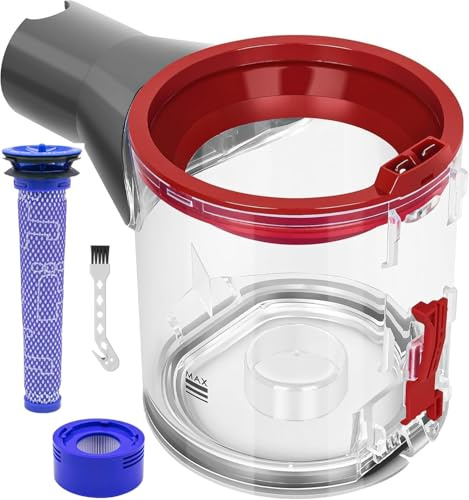 Bac à Poussière Transparent pour Dyson Aspirateurs V8 V7 SV10 SV11,Poussière Collecteur Pièces Détachées Accessoire Rechange pour Aspirateurs V7/V8 Aspirateur Dustbin