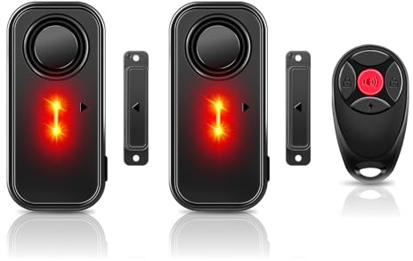 NineLeaf Türalarm, Türalarm mit Fernbedienung, Fensteralarm,2-in-1 Alarm/Türgong,4-stufiger Lautstärkeregler,60m Reichweite,Alarmanlage mit Sirene für Pool,Haus,Geschäft,Garage -2Sensor 1Fernbedienung