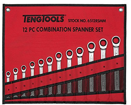 Teng Tools 6507JMM Combination Spanner Set 33-50 mm Tool Roll 7 Pieces