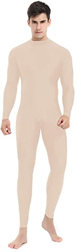 speerise Mens Spandex Bodysuit Long Sleeve Unitard Zipper Dance Leotard Bodysuit for Men Costume