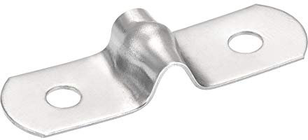 sourcing map 25pcs 5mm Fixation Tuyau Collier de Serrage Pince Rigide Tuyau Clip Tube Attacher 2 Trous 201 Acier Inoxydable Attache Grillage Rigide Fixer Clôture