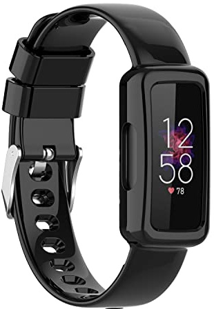 BoLuo Ersatzband für Fitbit Luxe,Silikon Uhrenarmband Armband band Strap,Transparent Uhrarmband Bracelet Armbänder Wrist Strap für Fitbit Ace 3 /Ace 2 /Fitbit Inspire 2 /Inspire/Inspire HR (Schwarz)