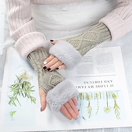 Damen Fingerlose Handschuhe Winterhandschuhe Fashion Armlinge hicken Strick Damen Handstulpen Wärmer Handschuhe Gestrickte Armstulpen Pulswärmer Fingerlose Armwärmerabdeckung für Männer Frauen
